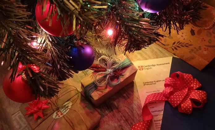 presents under a Christmas tree